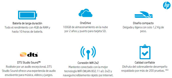 NOTE HP 11-Y001LA/C/4GB/32GB/CELESTE