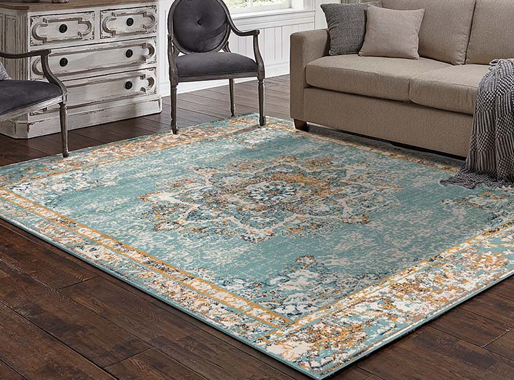 ALFOMBRA IDETEX HEATSET CLÁSICA TRADICIONAL 160 X 235 CM CELESTE - 2