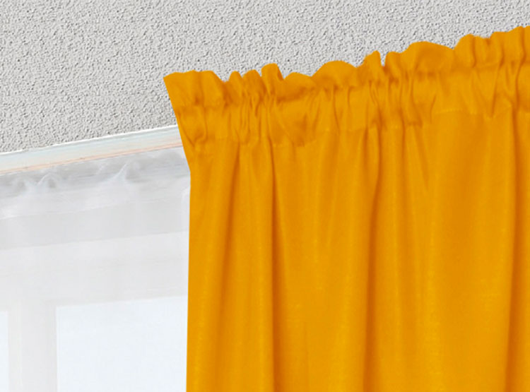 SET CORTINAS DORAL TABATHA RUSTICO PASADOR MOSTAZA - 2