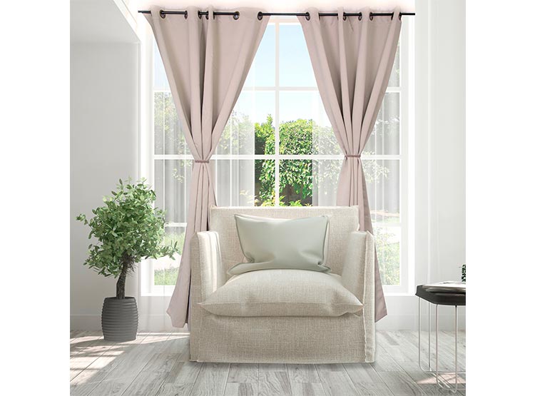 SET CORTINAS DORAL VICTORIA BLACKOUT TAUPE - 2