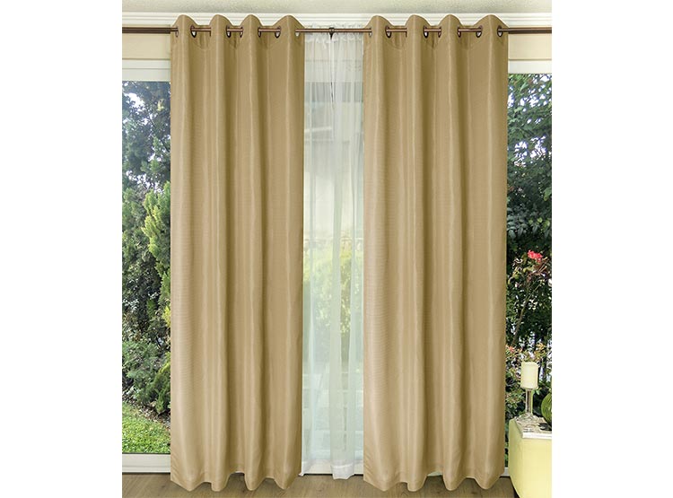 SET CORTINAS DORAL TABATHA RUSTICO ARGOLLA MAIZ - 1