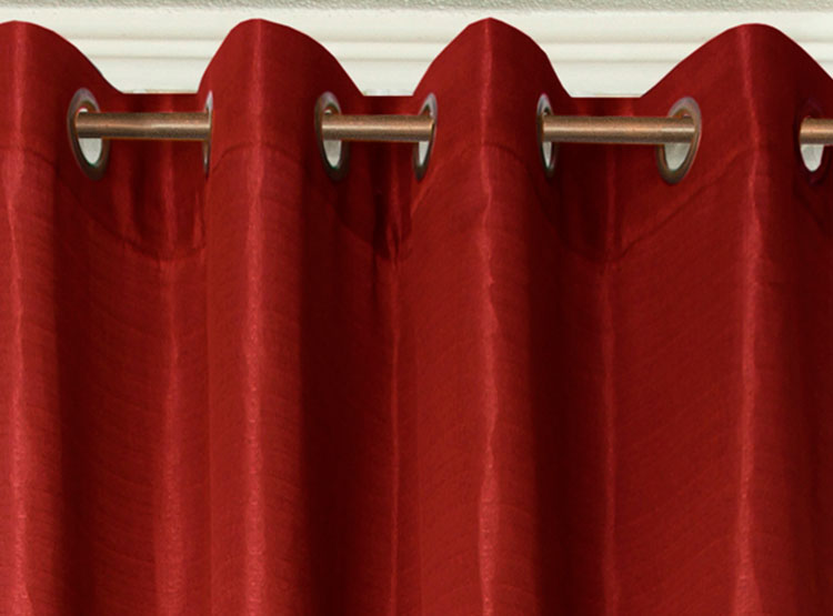 SET CORTINAS DORAL TABATHA RUSTICO ARGOLLA ROJO - 2
