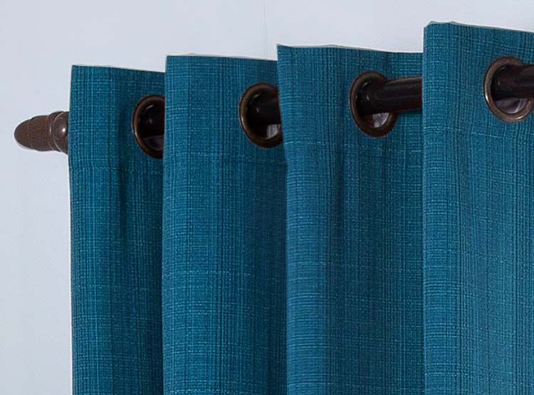 SET CORTINAS DORAL CAMILA ARGOLLA AZUL PETROLEO - 3