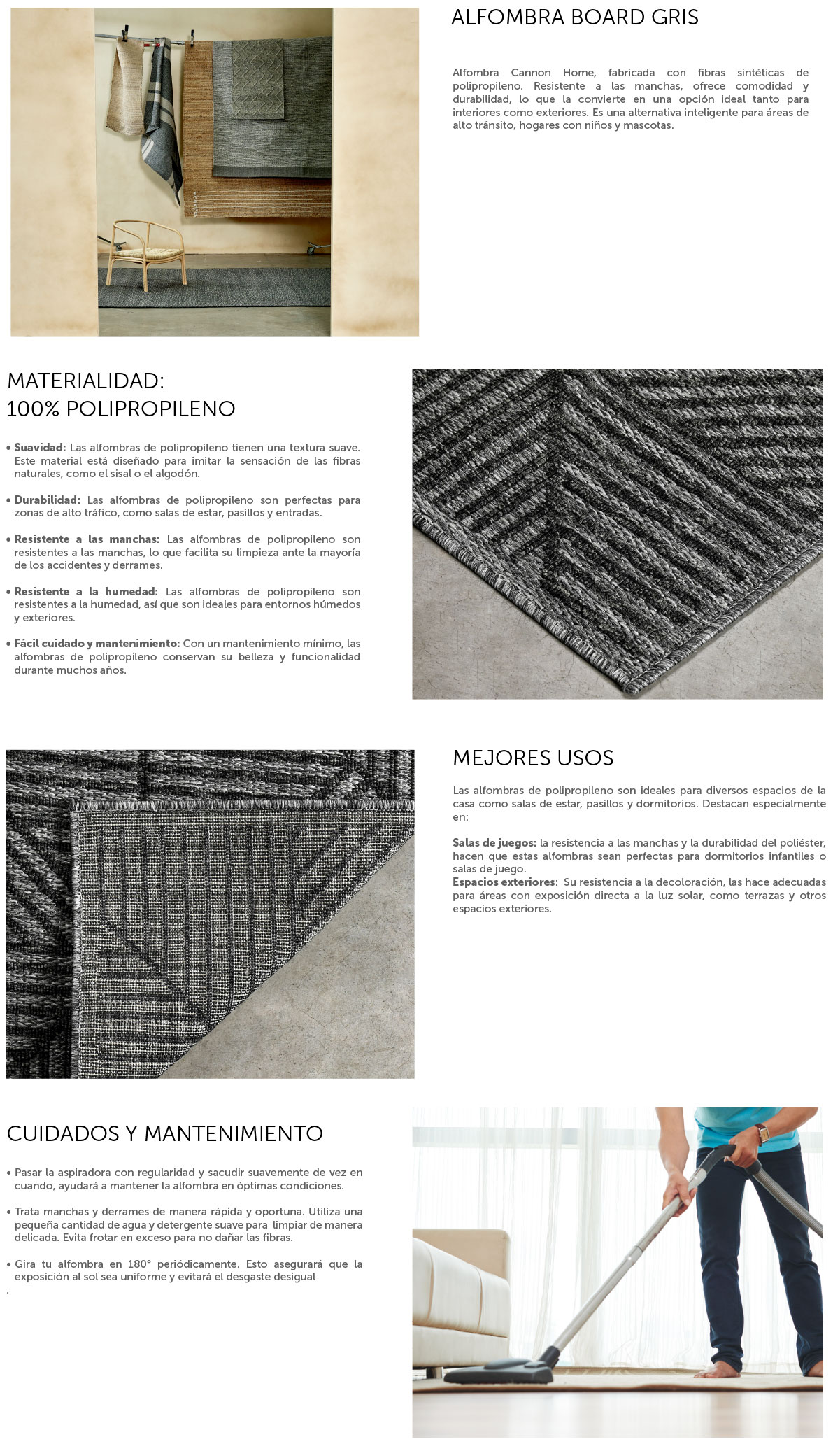 ALFOMBRA CANNON OUT-IN BOARD GRIS 160X230