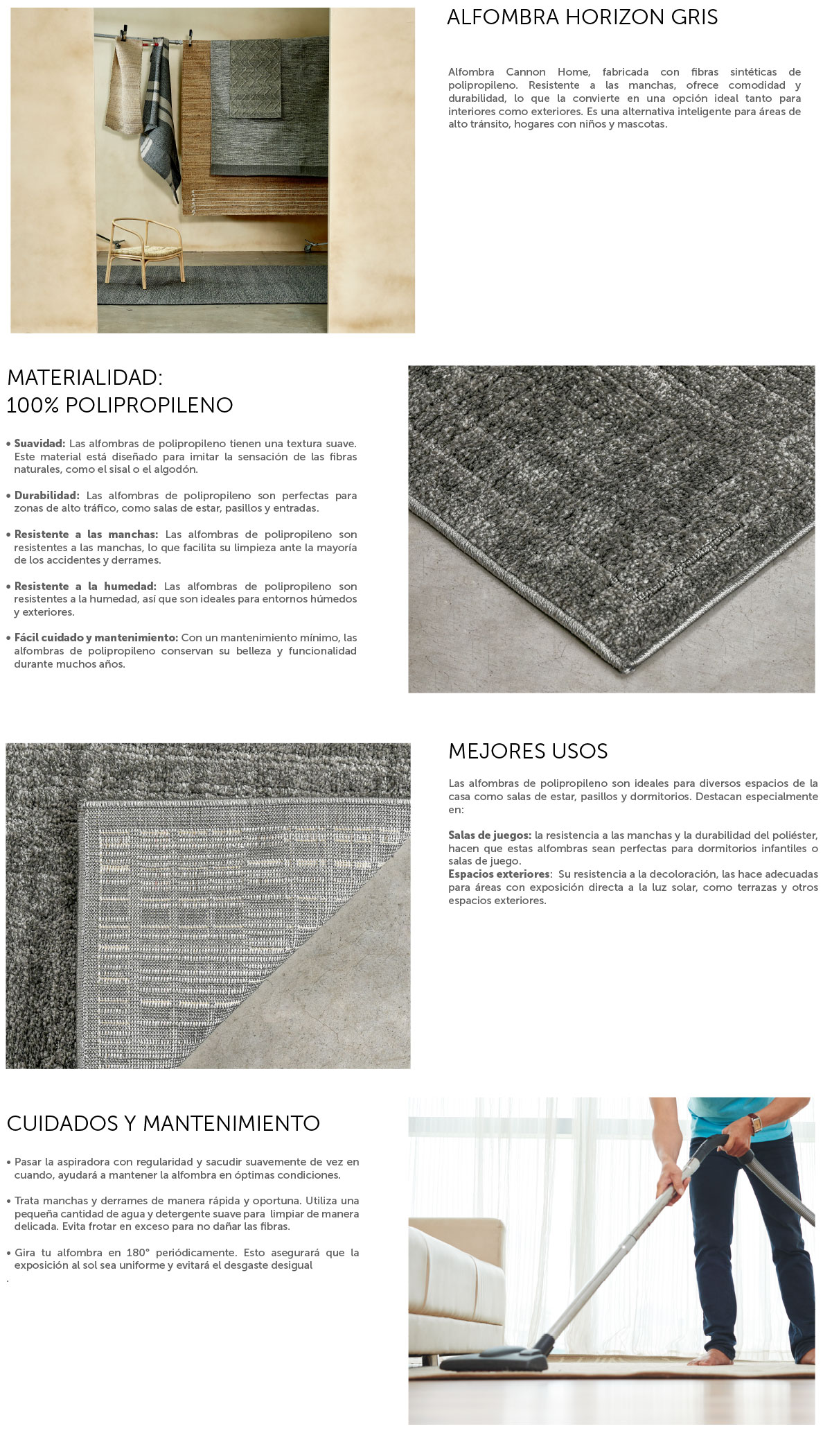 ALFOMBRA CANNON OUT-IN HORIZON GRIS 160X235