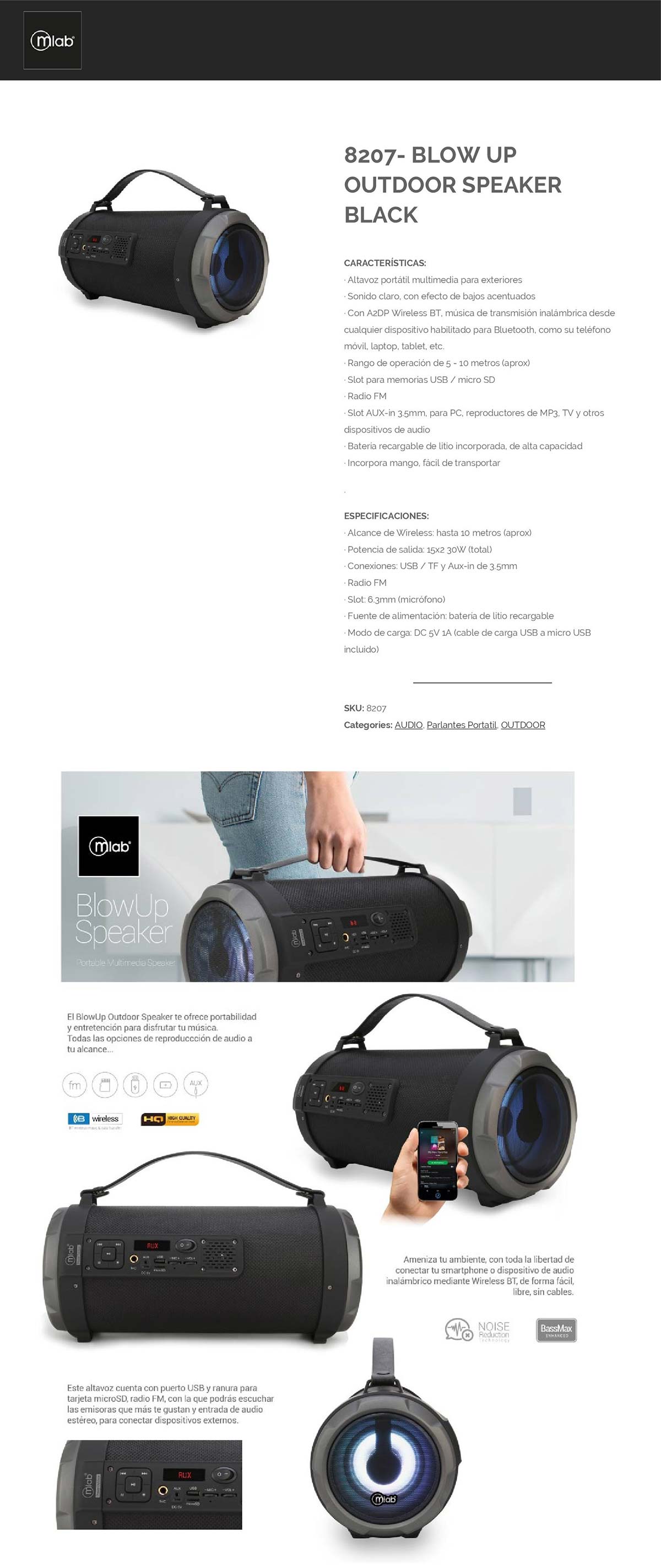 PARLANTE BLUETOOTH MLAB BLOWUP