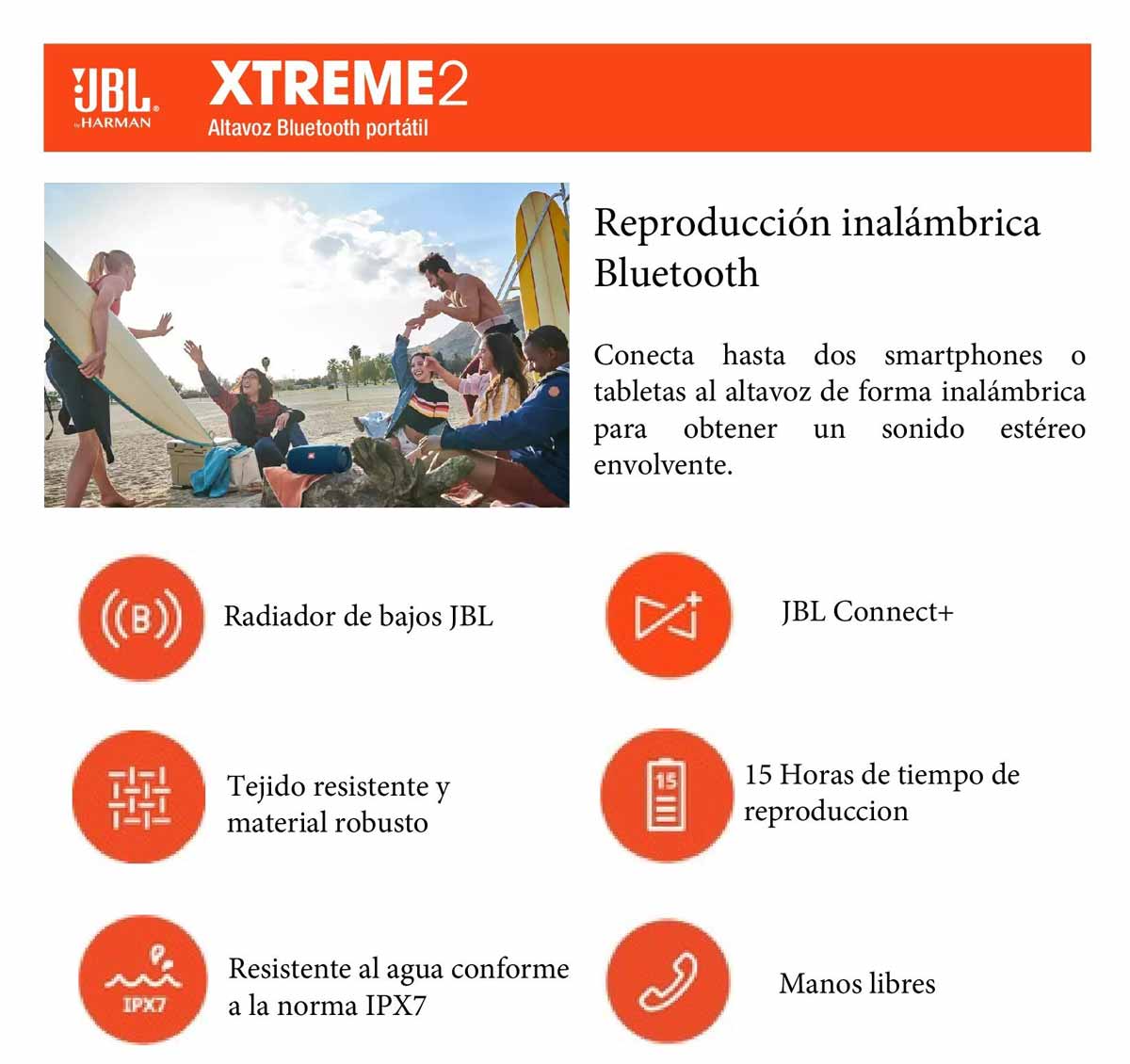 Parlante Bluetooth JBL Xtreme 2 Negro