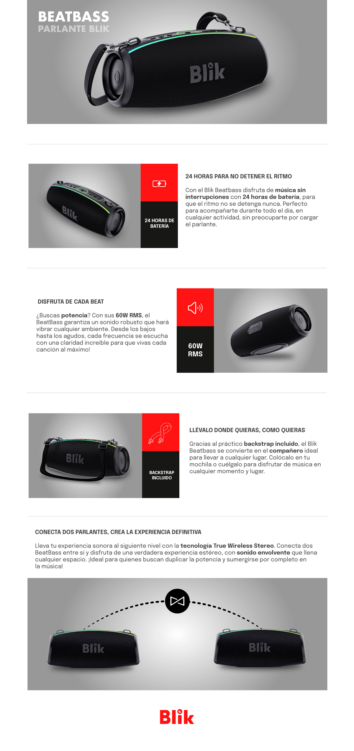 PARLANTE BLUETOOTH BLIK BEATBASS