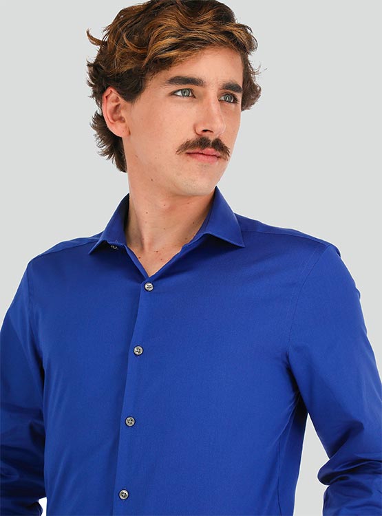 Chemise De Ville Van Heusen Flex - Taille Col 15-15 1/2 - Coupe Slim Fit - Gris Foncé