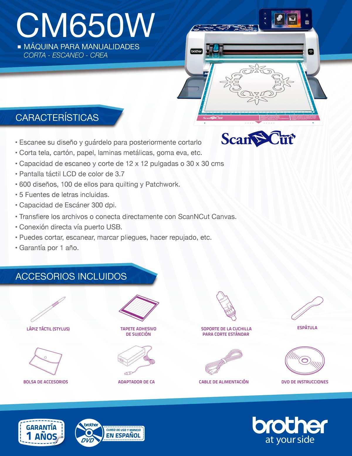 MAQUINA MANUALIDADES BROTHER SCAN NCUT CM650W