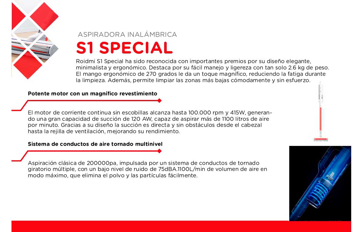 ASPIRADORA VERTICAL ROIDMI S1S RED