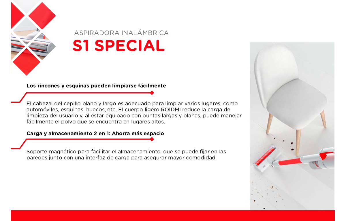 ASPIRADORA VERTICAL ROIDMI S1S RED