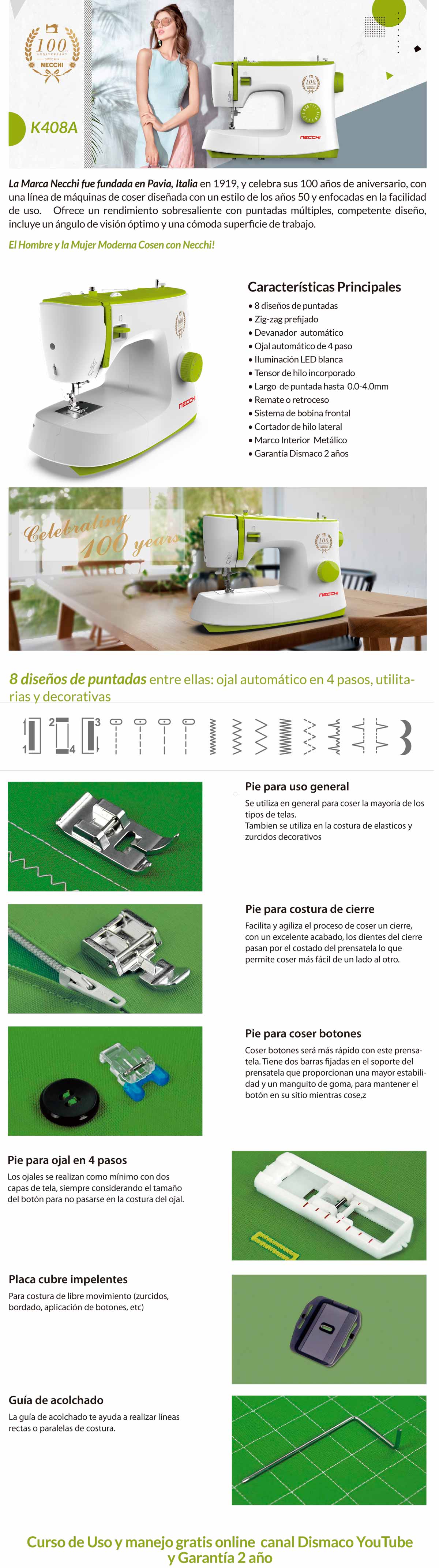 MAQUINA DE COSER NECCHI K 408A