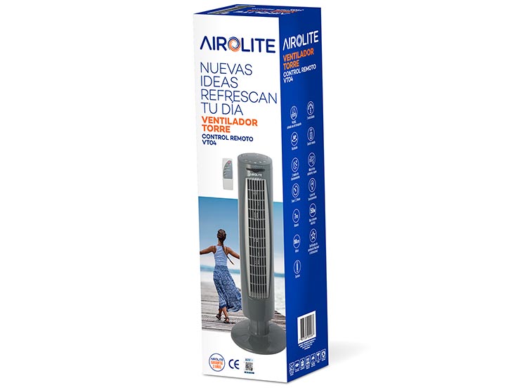 VENTILADOR TORRE AIROLITE TORRE 50W GRIS - 9