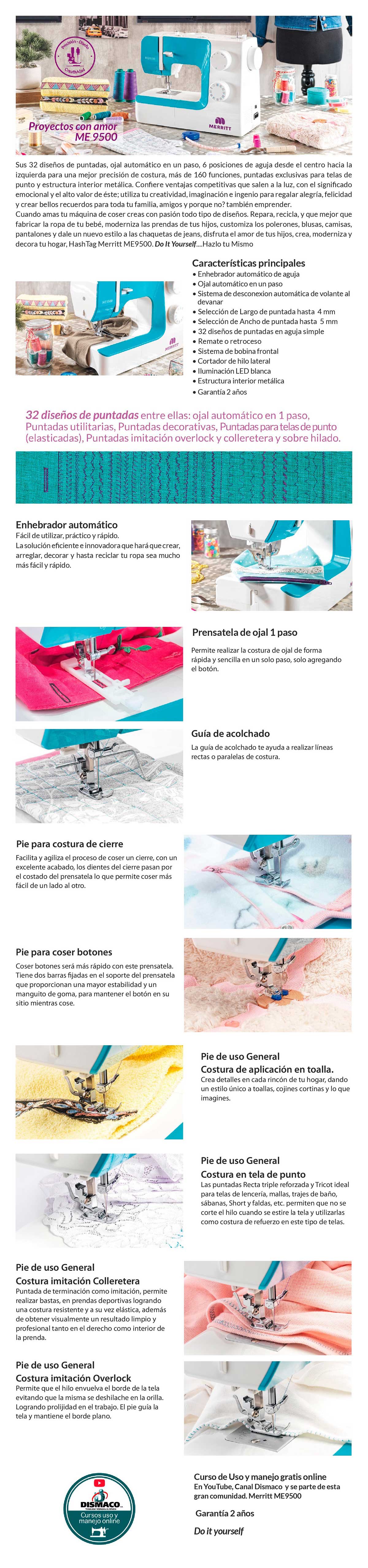 MAQUINA DE COSER MERRIT 9500