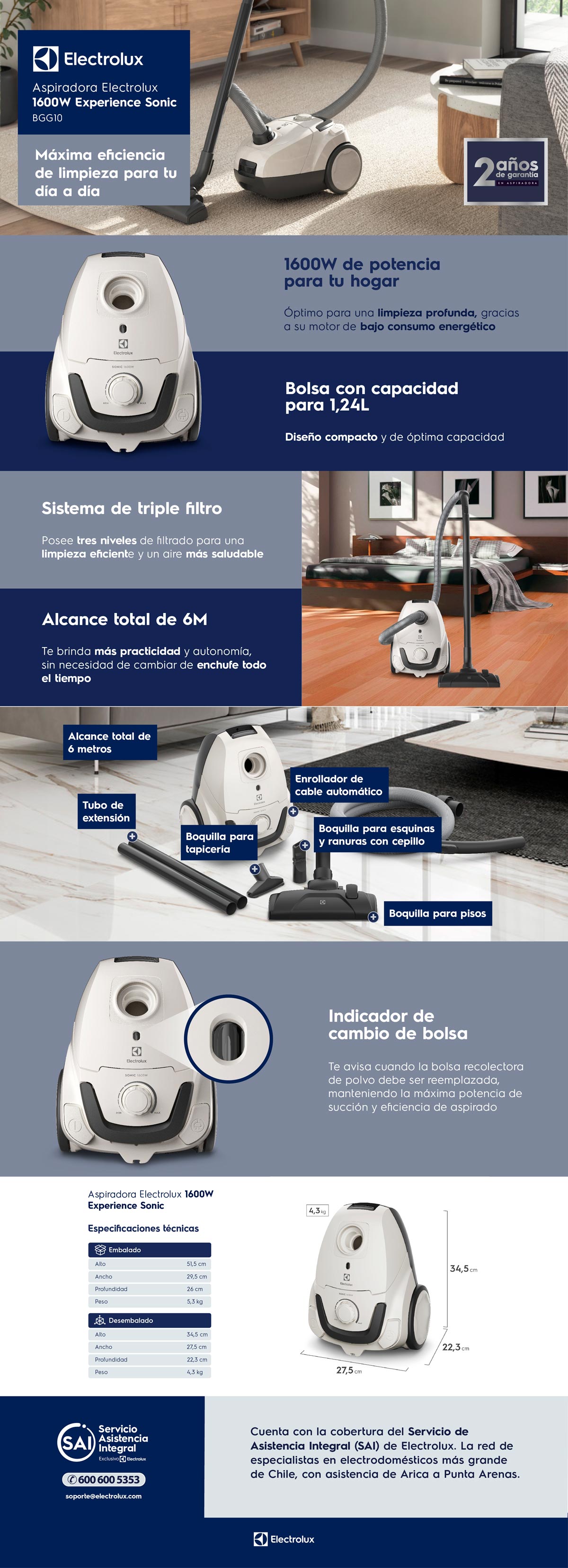 ASPIRADORA ELECTROLUX SONIC BGG10