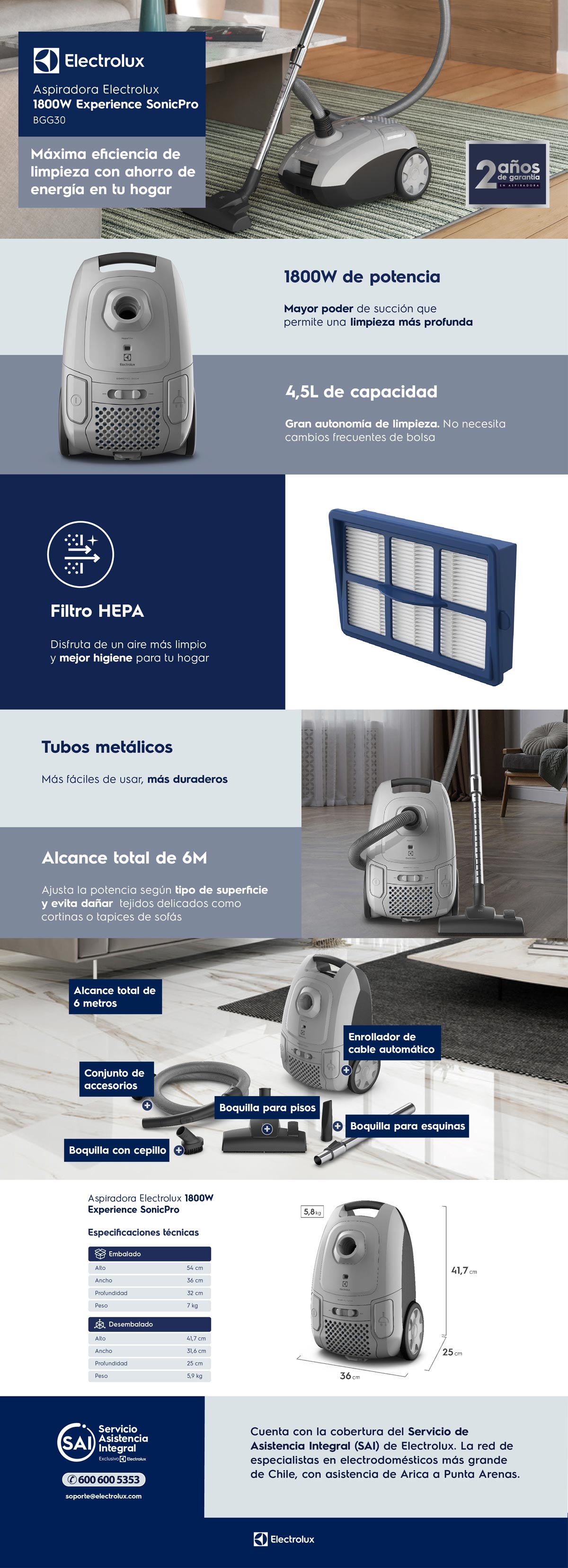 ASPIRADORA ELECTROLUX SONIC PRO BGG30