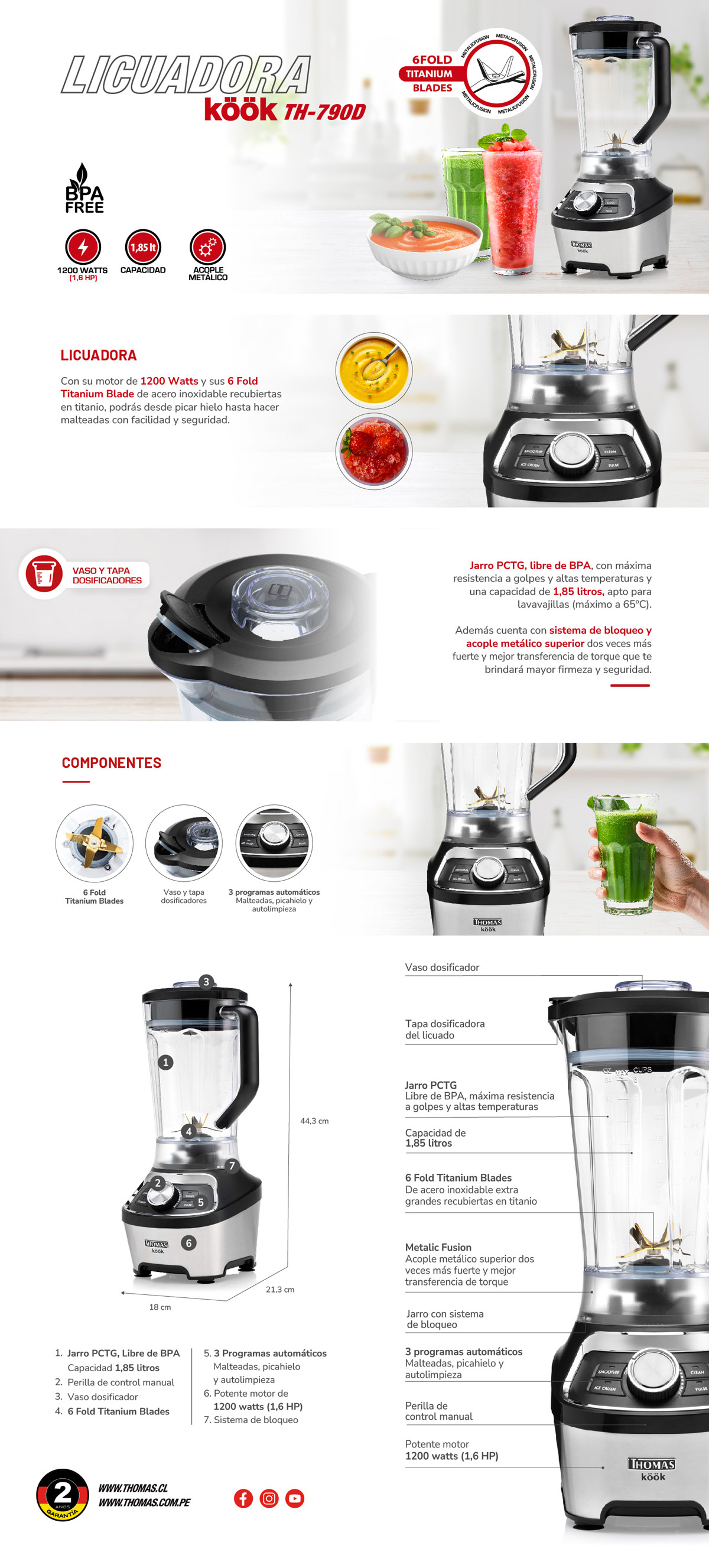 LICUADORA THOMAS TH-790D