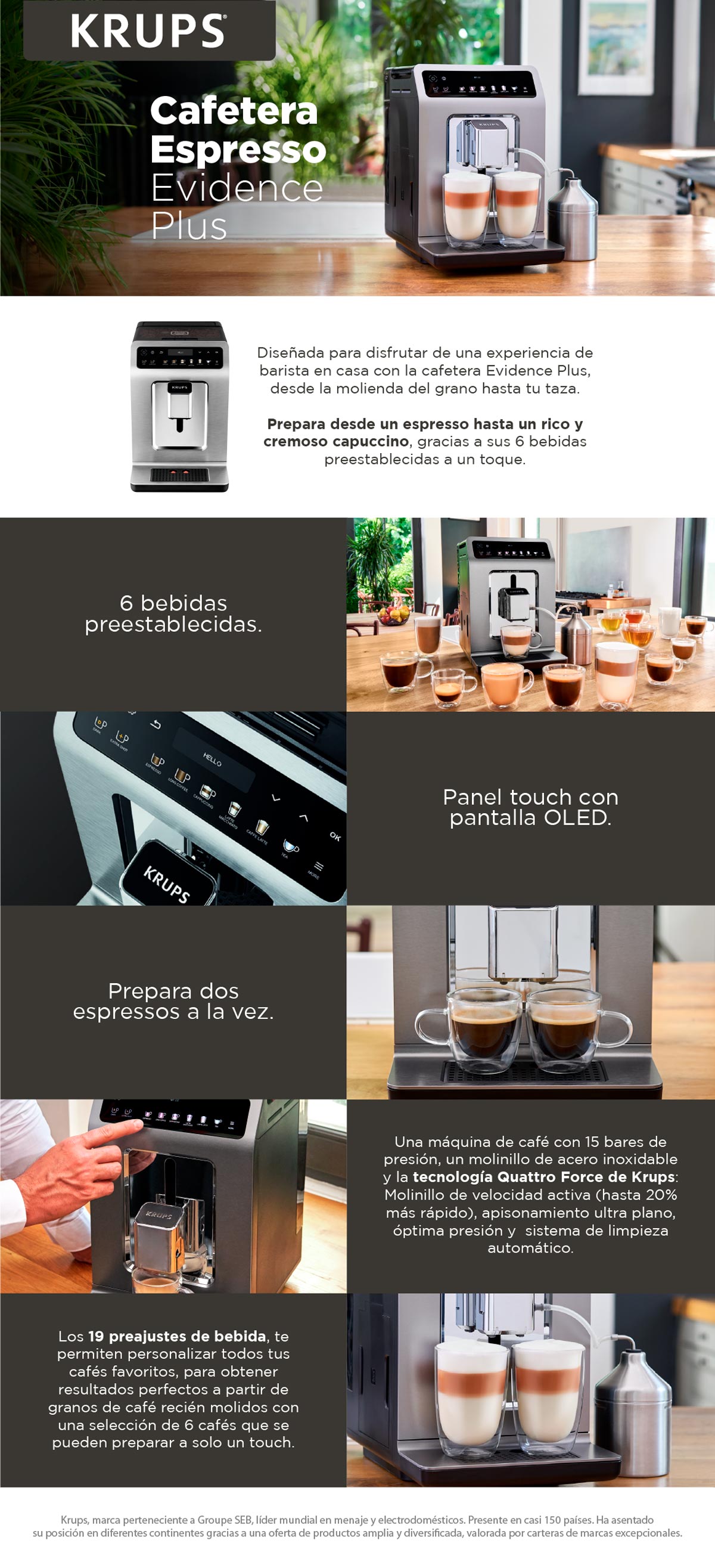 CAFETERA KRUPS HIDROPRESION EVIDENCE PLUS EA894T10