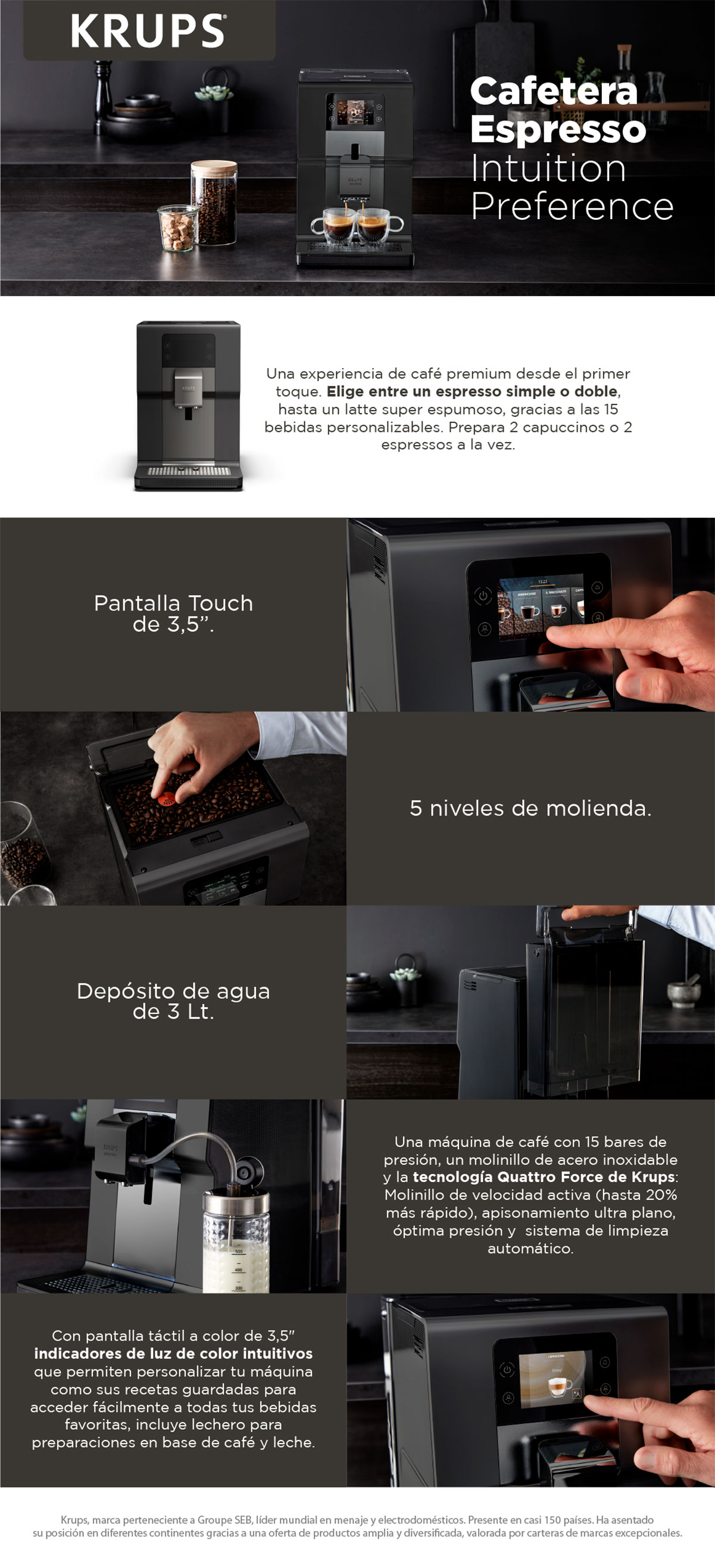 CAFETERA KRUPS INTUITION EA875U10