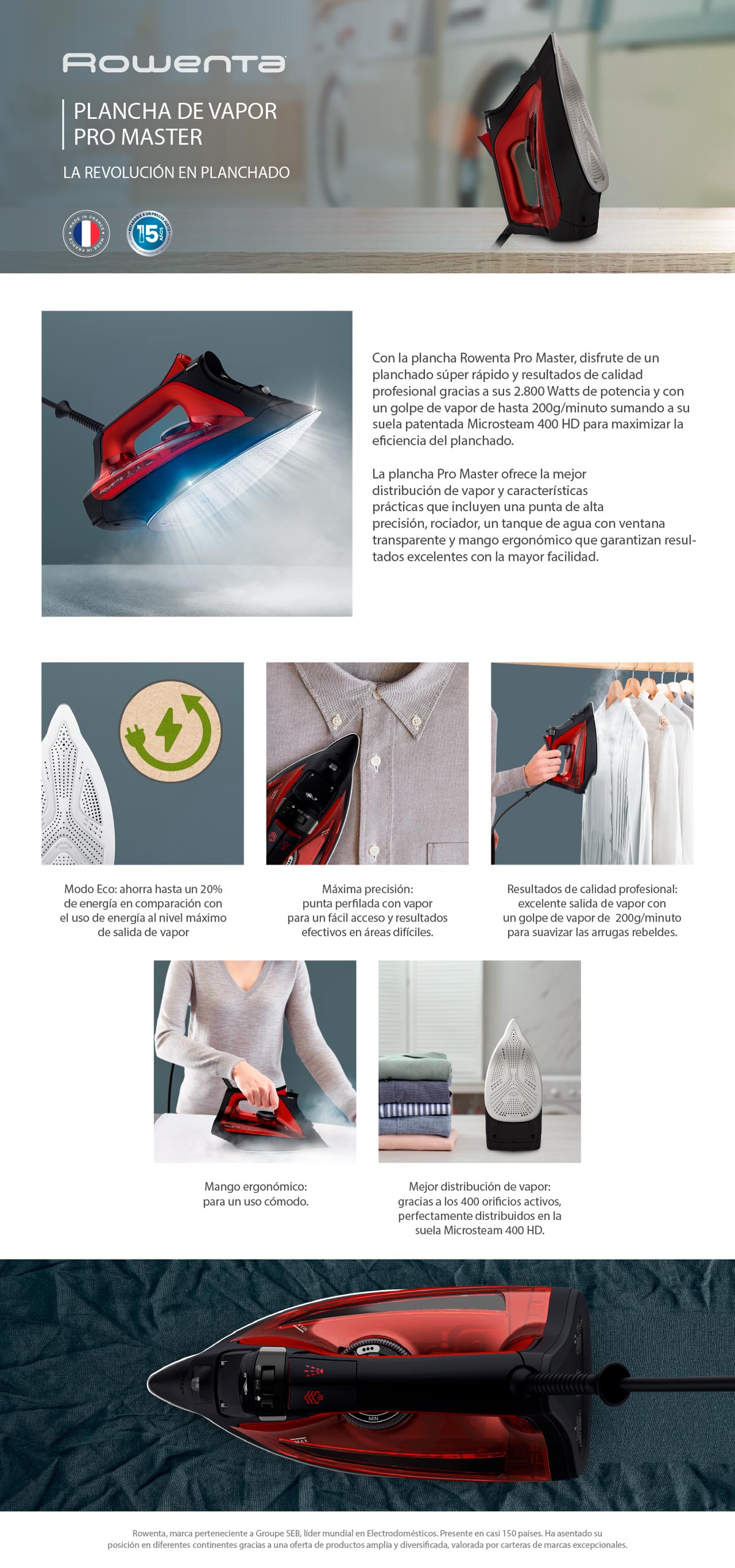 PLANCHA ROWENTA 2800W ECO PROMASTER