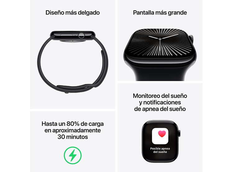 APPLE WATCH SERIE 10 46MM ROSE GOLD ALUMINIO CORREA DEPORTIVA S/M Oro rosa, foto 3