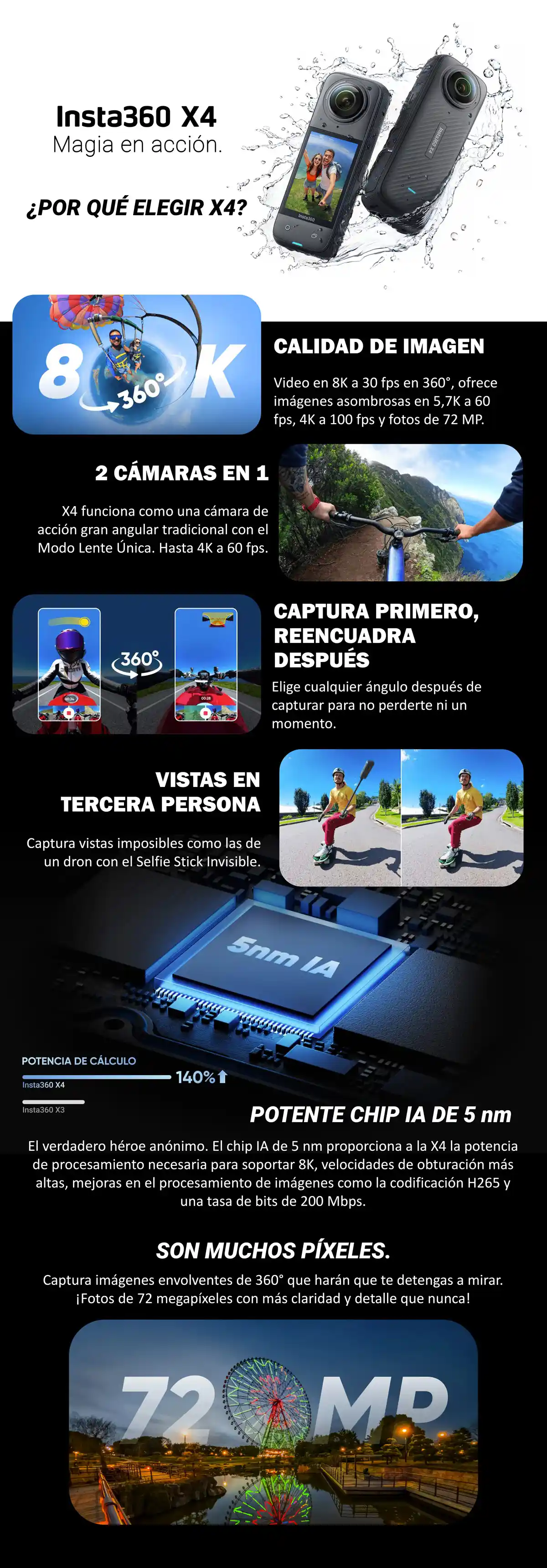 CÁMARA VIDEO DEPORTIVA INSTA360 X4 8K