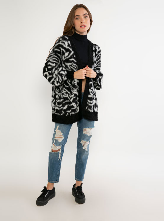 CARDIGAN INDEX ANIMAL PRINT