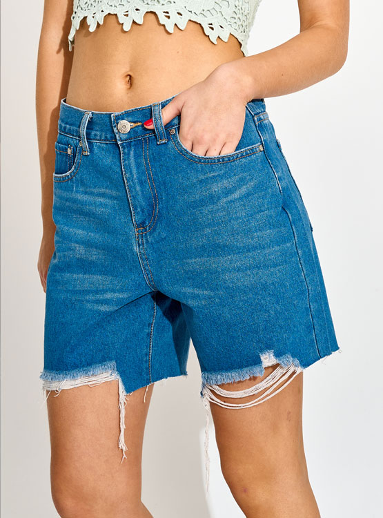 SHORT LARGO ALGODÓN MUJER INDEX DENIM - 4