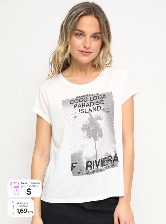POLERA MANGA CORTA ALGODÓN MUJER INDEX APLICACIONES - 1