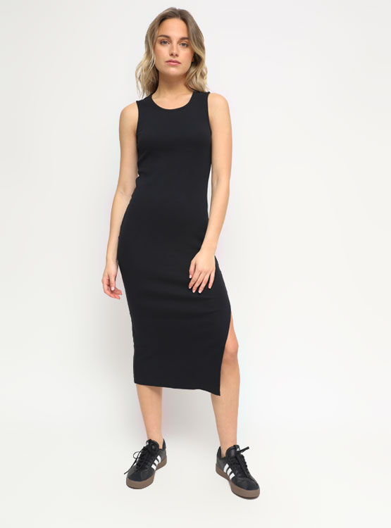 Vestido Midi Street One Para Mujer - Sin Mangas Con Lazo En El Hombro - Corte En V Y Aberturas Laterales