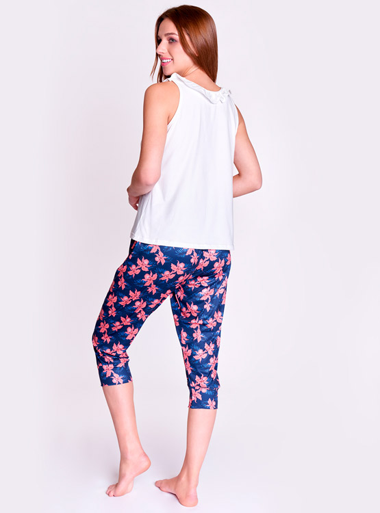 PIJAMA BAZIANI DOS PIEZAS CAPRI JUVENIL R8503 CUELLO REDONDO MANGA SIN_MANGAS