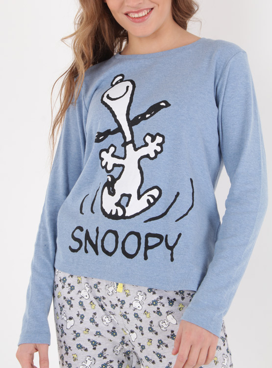 PIJAMA LARGO MUJER SNOOPY PUNTO - 4