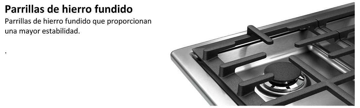 Encimera 5Q Gas 75 cm inox