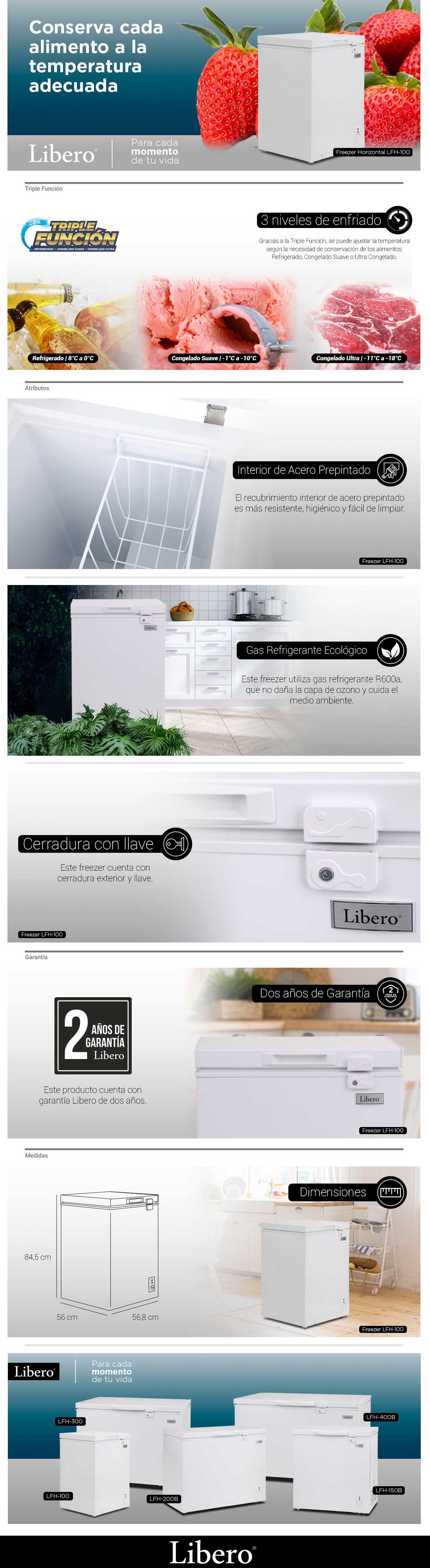 FREEZER LIBERO LFH-100 TRIPLE FUNCIÓN