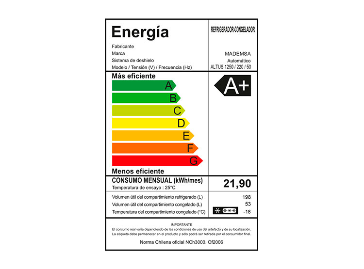 REFRIGERADOR TOP FREEZER MADEMSA ALTUS 1250I 251L NO FROST GRIS - 7