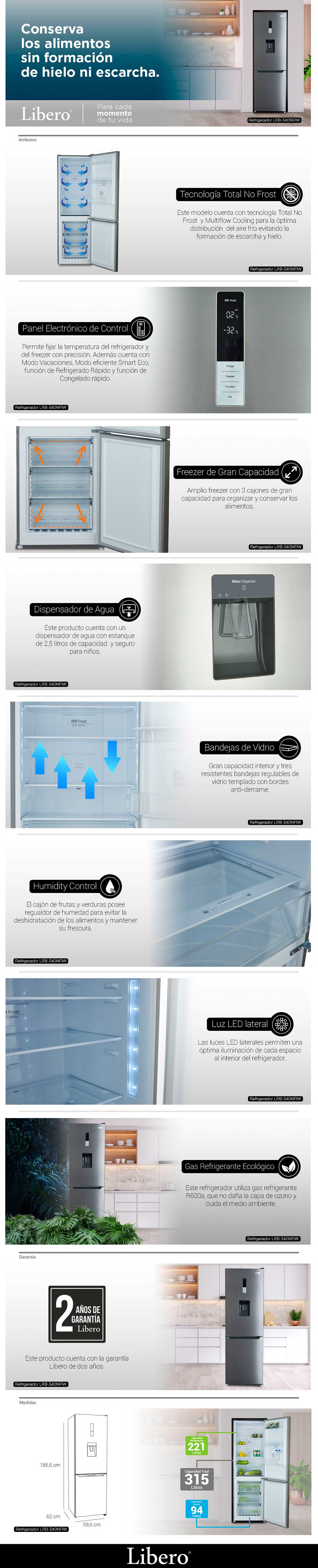 REFRIGERADOR LIBERO LRB-340NFIW