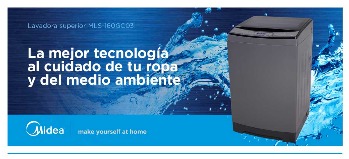 Lavadora Midea carga superior MLS-160G03I 16 Kgs Inverter gris