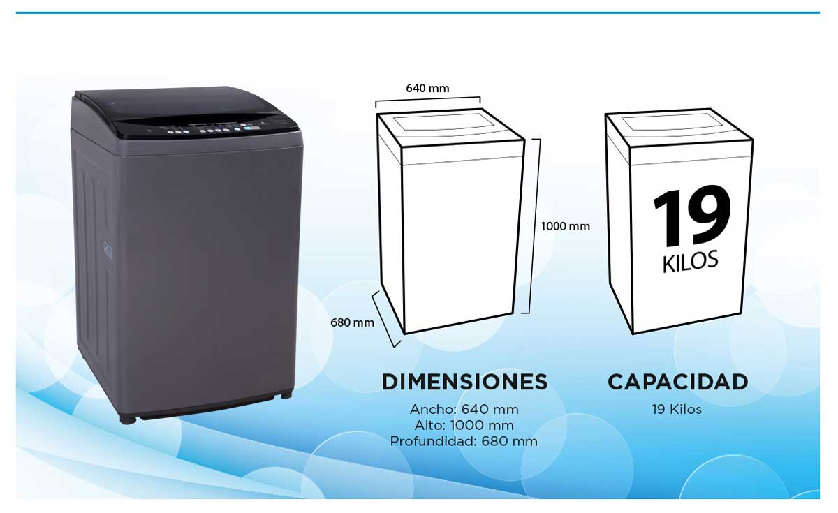 Lavadora Midea carga superior MLS-190GC03N 19 Kgs gris