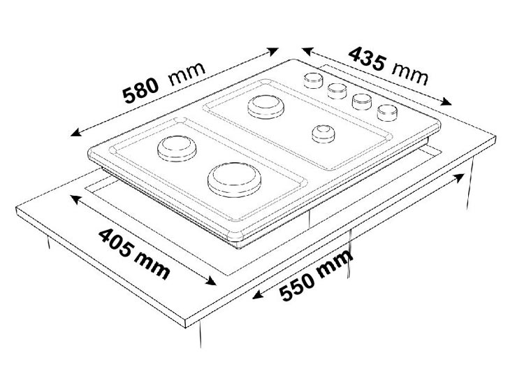 ENCIMERA GAS LICUADO SINDELEN 4 PLATOS CEG-4650 INOX - 4