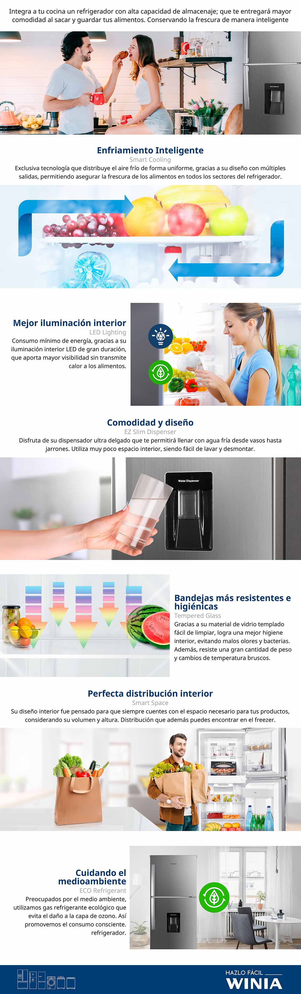 REFRIGERADOR WINIA FRT-37DIP NO FROST 331 LTS