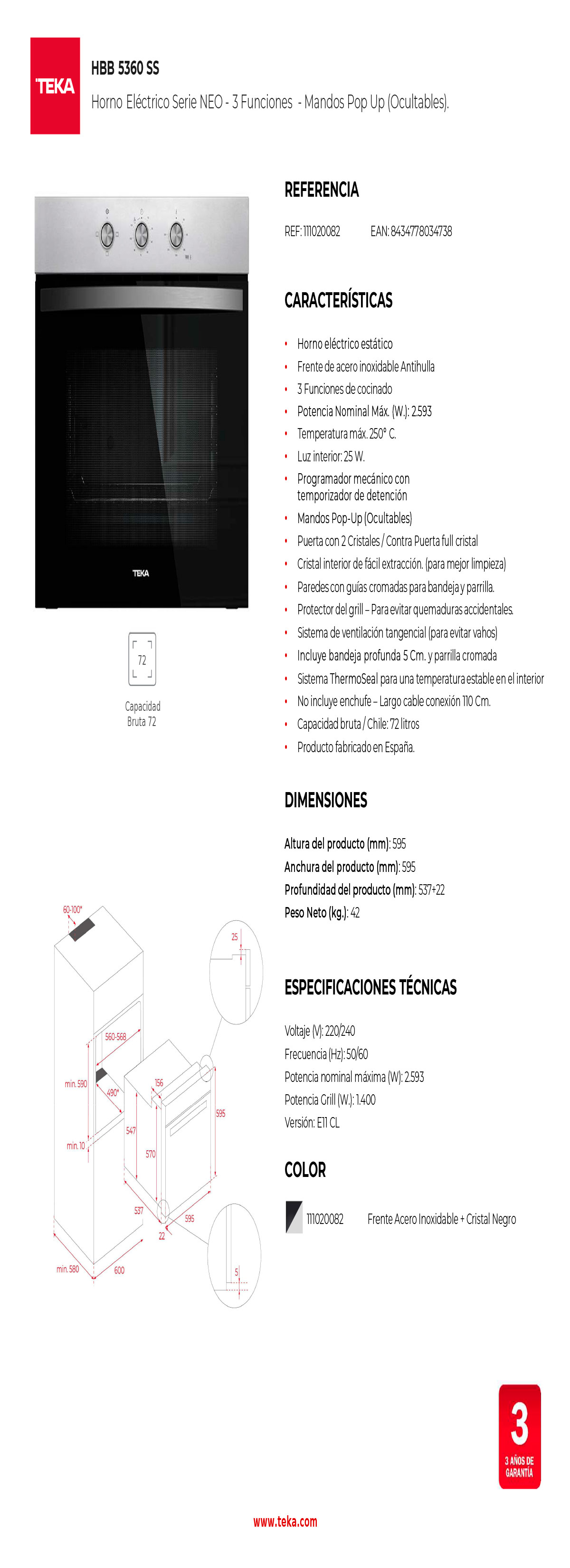 HORNO ELÉCTRICO TEKA