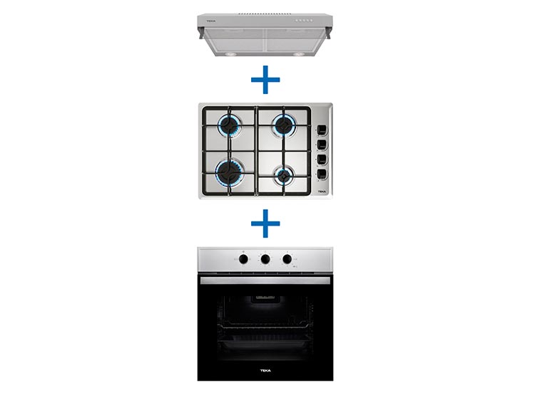 COMBO TEKA HORNO HBB 445 + ENCIMERA HLX 540 + CAMPANA CX 62120 - 1