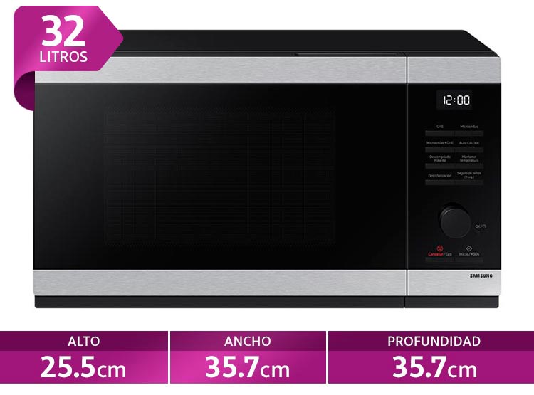 MICROONDAS SAMSUNG SMART GRILL 32L MG32DG4524ATZS - 1