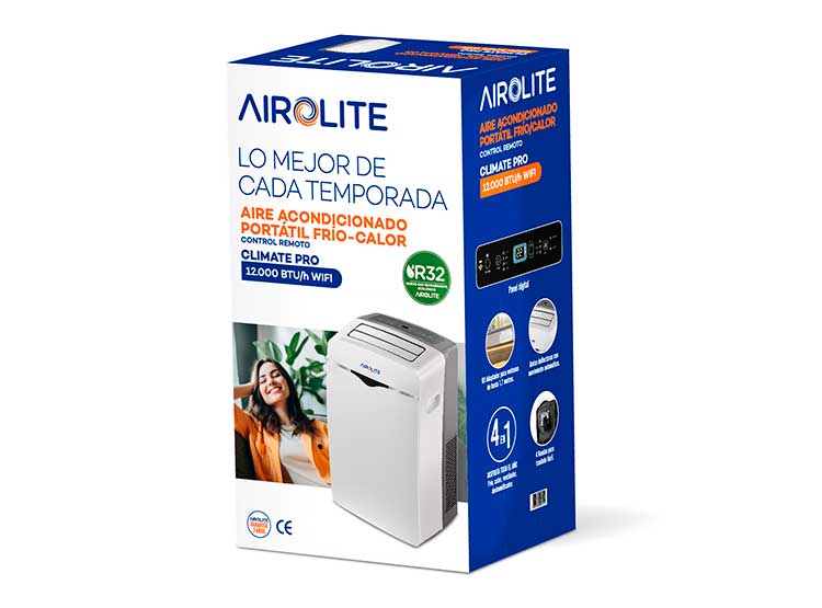 AIRE ACONDICIONADO PORTÁTIL AIROLITE PORT CLIMATE PRO 12000 BTU WIFI - 8