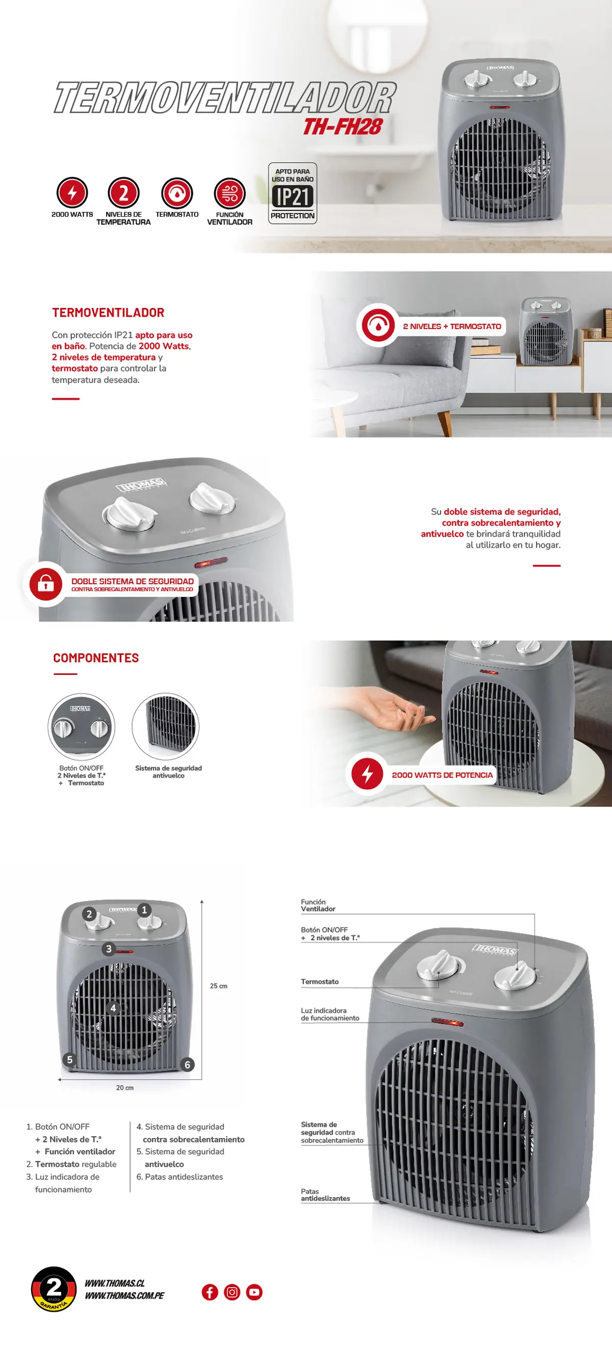 TERMOVENTILADOR THOMAS TH-FH28