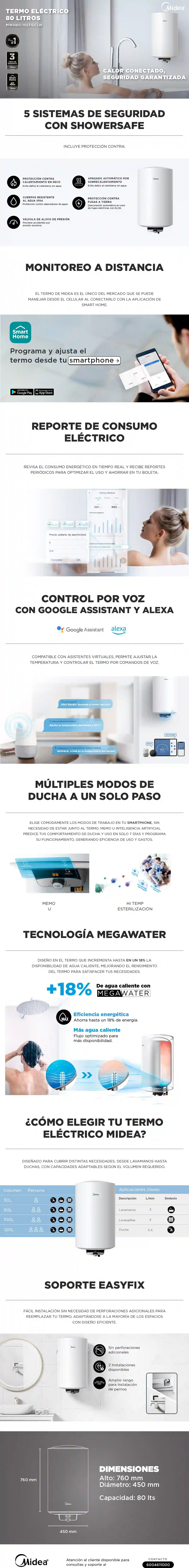 TERMO ELÉCTRICO MIDEA MWH80-15EFGCLW 80 LT