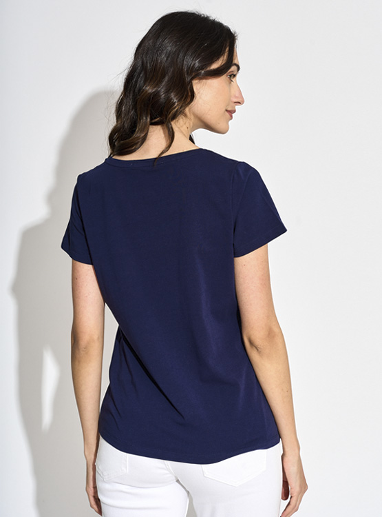POLERA MANGA CORTA ALGODÓN MUJER MARQUIS CUELLO EN V - 2