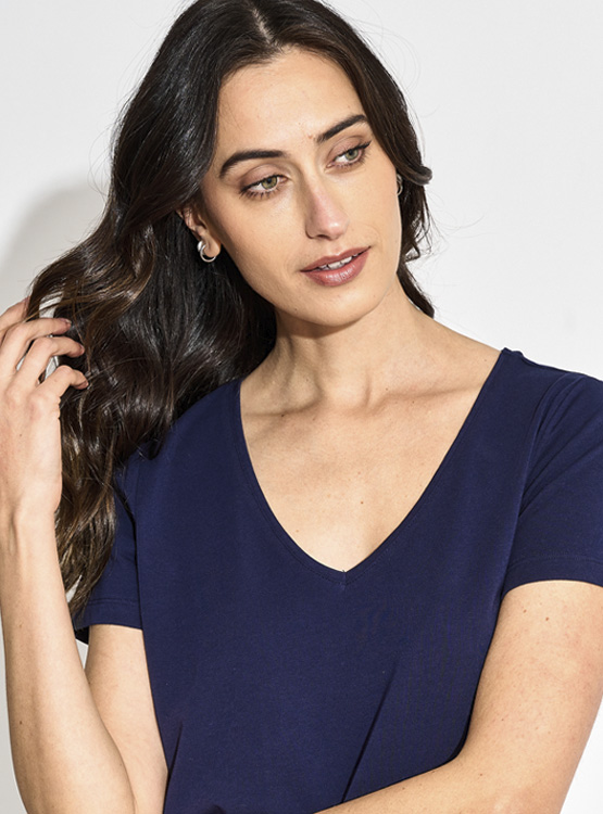 POLERA MANGA CORTA ALGODÓN MUJER MARQUIS CUELLO EN V - 3