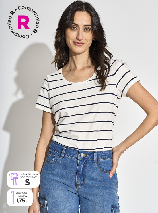 POLERA MANGA CORTA ALGODÓN MUJER MARQUIS - 1